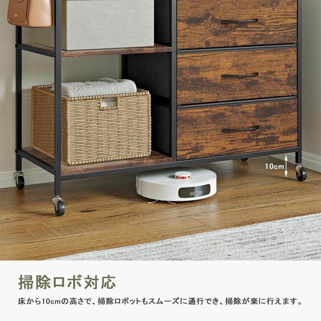 SINNONAKA ハンガーラック 引き出し付き 収納付き ワードローブ 衣装棚