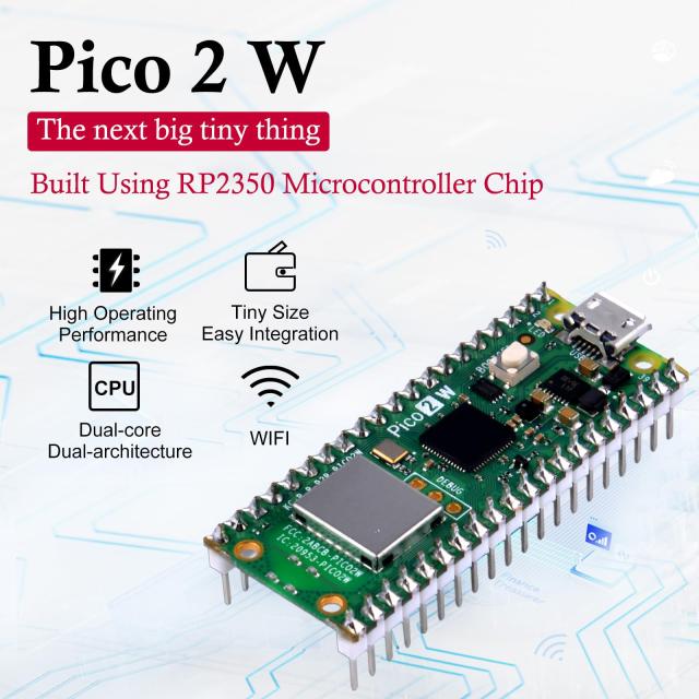 GeeekPi Ultimate Starter Kit for Pico 2W（付属）、デュアルArm Cortex-M33およびデュアルHazard3 RISC-Vマイクロコントローラ、詳細な_1