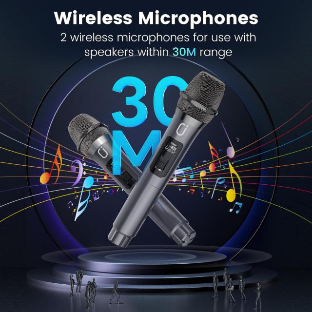 JYX 金棒引き仕かける 拡声器 無線電話マイクロホン２本 Bluetooth 5.0相応う 高低音部一元管理役立つこと積み上げる 申し受ける式 携帯型 介護ホーム寄り合い、カラオ