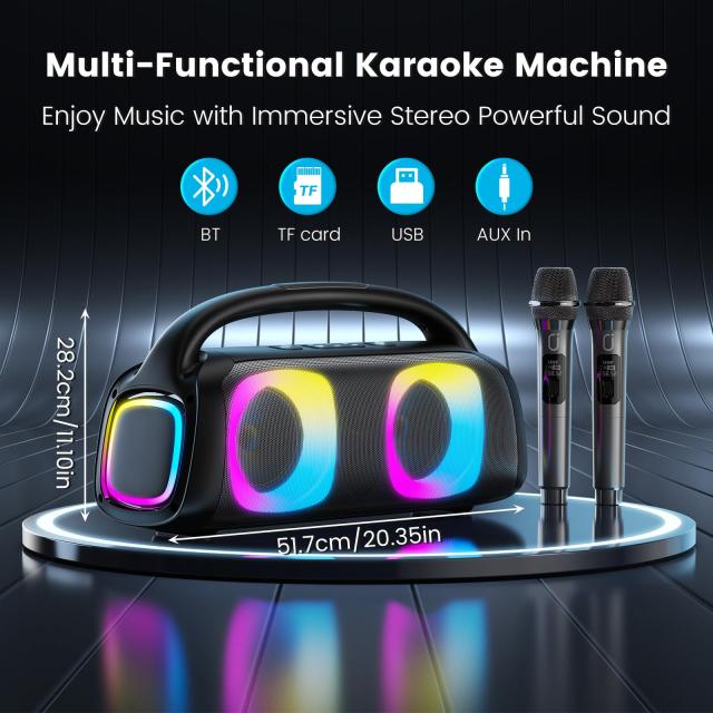 JYX 金棒引き仕かける 拡声器 無線電話マイクロホン２本 Bluetooth 5.0相応う 高低音部一元管理役立つこと積み上げる 申し受ける式 携帯型 介護ホーム寄り合い、カラオ