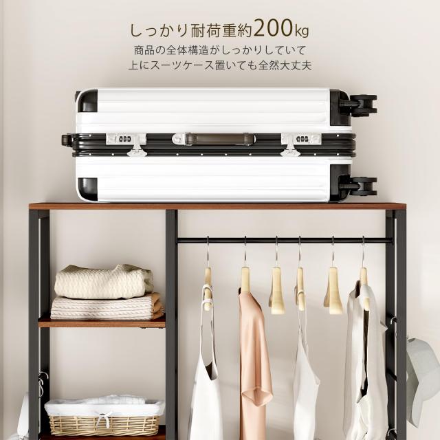 LunarLight ハンガーラック ワードローブ 引き出し付き 大容量 頑丈