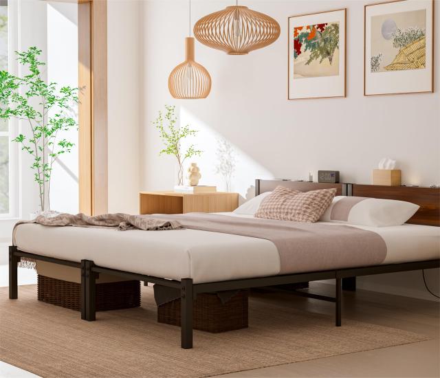 LunarLight スチールパイプベッド ベッドフレーム 幅97.5奥行211高さ  