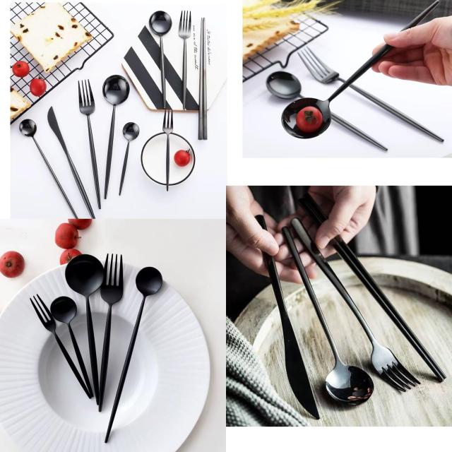 MGOXO カトラリーセット 10本セット 箸 ナイフ フォーク スプーン 2名