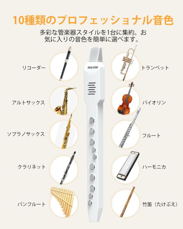 OYAYO デジタル管楽器 EWI02 Pro 携帯型 サキソフォン管楽器 10類概念の声遣い midi ＆ BT相応う 内蔵蓄電池 パウダーコンパクト 陰電子管楽器 未経験者