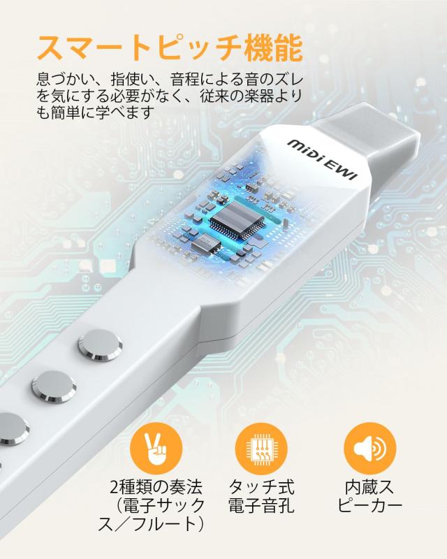 OYAYO デジタル管楽器 EWI02 Pro 携帯型 サキソフォン管楽器 10類概念の声遣い midi ＆ BT相応う 内蔵蓄電池 パウダーコンパクト 陰電子管楽器 未経験者