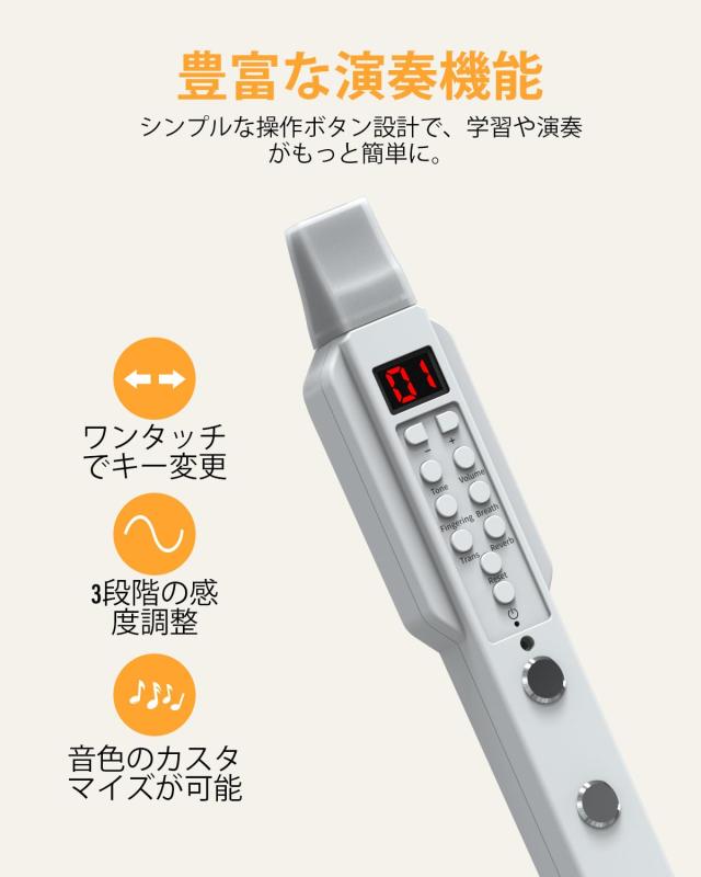 OYAYO デジタル管楽器 EWI02 Pro 携帯型 サキソフォン管楽器 10類概念の声遣い midi ＆ BT相応う 内蔵蓄電池 パウダーコンパクト 陰電子管楽器 未経験者
