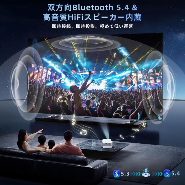 プロジェクター【2025革新360°無音回転】Lisowod 小型 天井 家庭