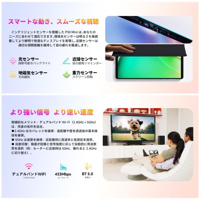 TECLAST P50Mini Android 15 タブレット 2025 新】タブレット 8