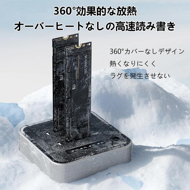 MiliPow オフラインクローニング機能付きデュアルベイM.2 NVMe SSDエンクロージャ、USB 3.2 Gen 2x2 SSDデュプリケータ、20Gbpsリード/ラ_5