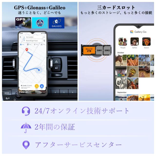 2025 NEW Android スマホ＆技適認証済】OSCAL Flat2C スマホ 本体 6GB