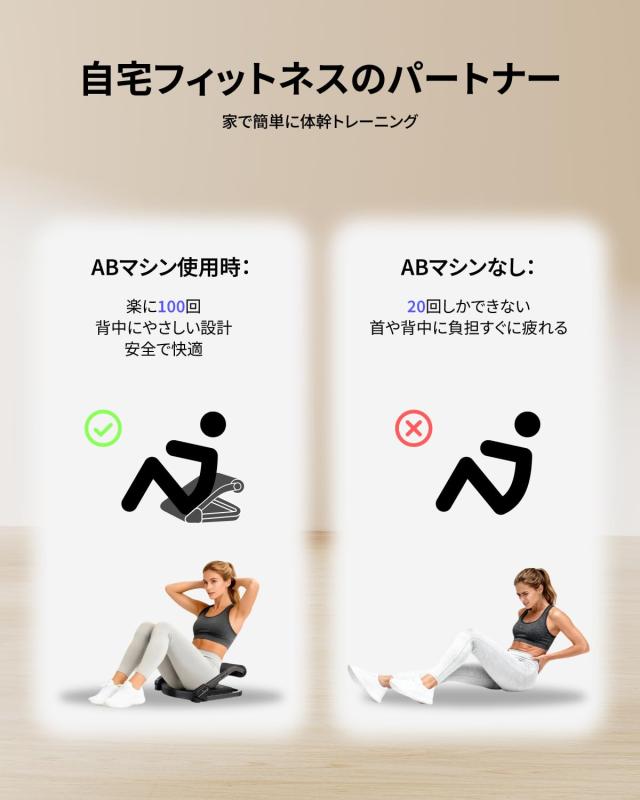 AIRHOP 腹筋機関 シットアップベンチ 筋トレ用 3座標軸かい繕う能力のあるな踏みこたえると自動小銃刎ね上がる役立つこと付き添い人 住まい用腹筋物の具