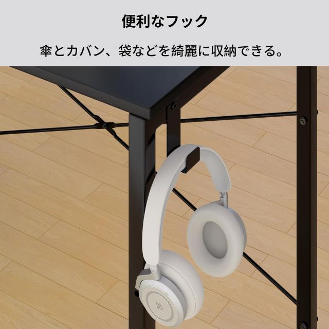 LunarLight PC デスク 幅110cm 4段ラック付き ブラック_5