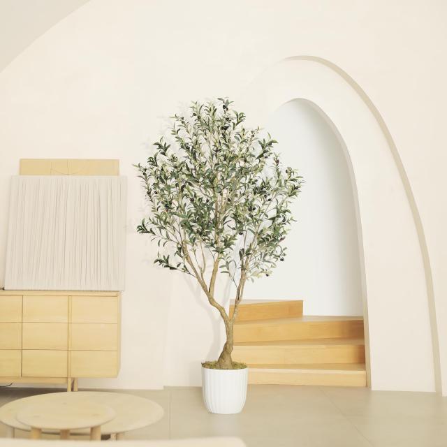 LYERSE フェイクオリーブの木 【高さ183cm】大型 人工観葉植物 観葉樹 空気清浄 大型光触媒 消臭対応 リアルな樹形 室内インテリア 玄関_5