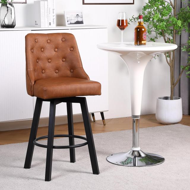 k840 小さな背もたれのついたカウンターチェア 3脚セット 回転 座面高