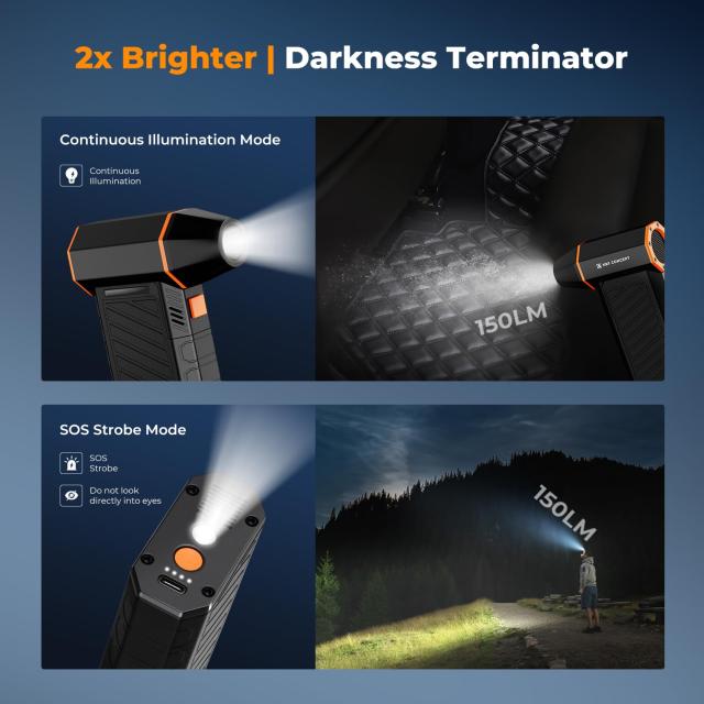 K＆F CONCEPT エアダスター 電動エアダスター ブロワー磁気ノズル 2in1 吹き吸い両用 300000RPM 3段階風量調整 6000mAh大容量バッテリー_4