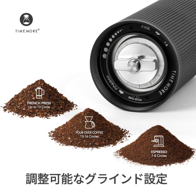 TIMEMOREタイムモア栗子C3S Proブラック手挽きコーヒーミル 手動式コーヒーグラインダーステンレス臼粗さ調整可能 清掃しやすい家庭用省_2