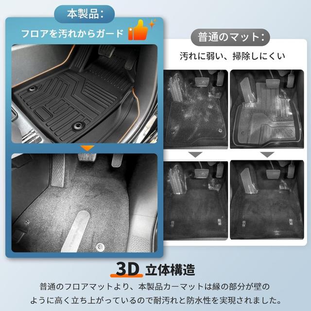 新型 フリード GT系フロアマット 車種専用設計 5人乗り ハイブリッド車用 GT1/2/3/4/5/6/7/8型 専用 立体 3Dフロアマット TPE素材 カーマ_6