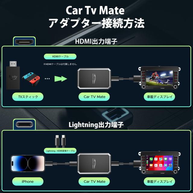 LAMTTO ワイヤレス CarPlay アダプター (兼用テレビスティック 