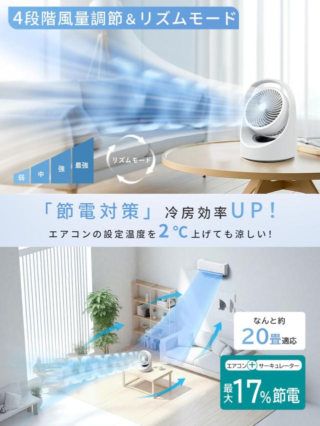 扇風機 サーキュレーター 兼用 充電式【2025年夏新モデル・節電対策