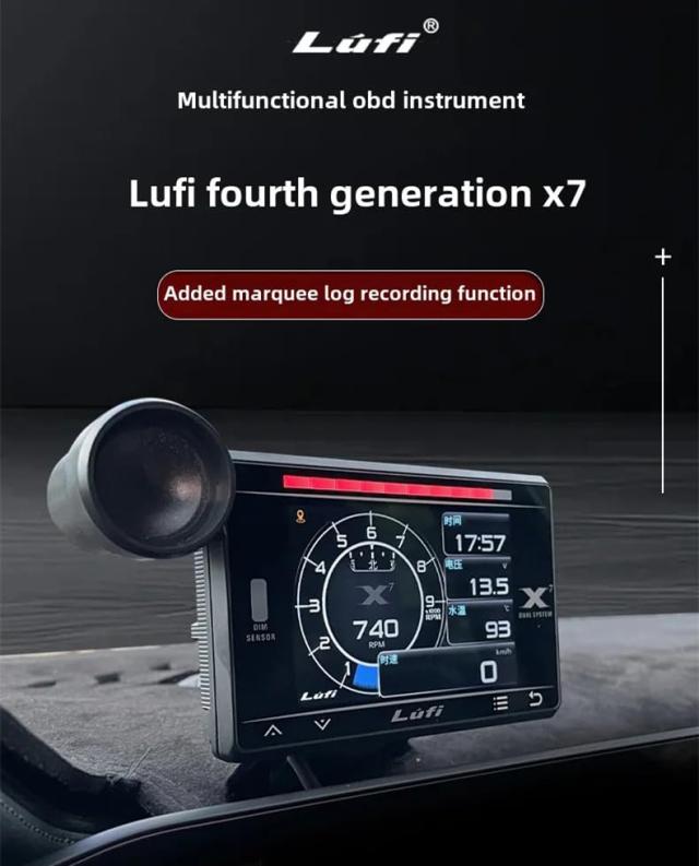 OBD2 メーター LUFI OBD 英語版 車HUD ヘッドアップディスプレイ 多機能デジタルメーター 車載スピードメーター タコメーター RPM 速度計