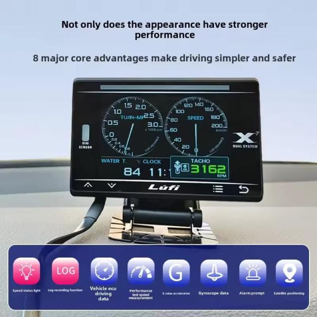 OBD2 メーター LUFI OBD 英語版 車HUD ヘッドアップディスプレイ 多機能デジタルメーター 車載スピードメーター タコメーター RPM 速度計_6