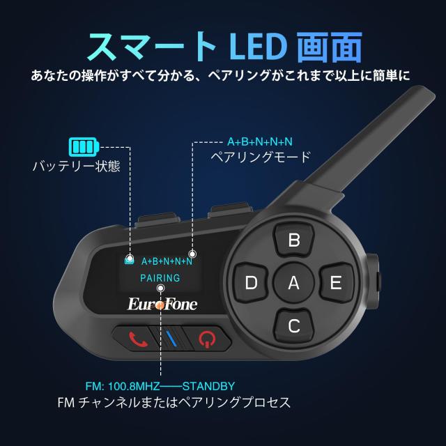 EuroFone 自動二輪車用はたご屋カム S6-A Bluetooth HI-FI IP67雨合羽 6台繋ぎ合わせる