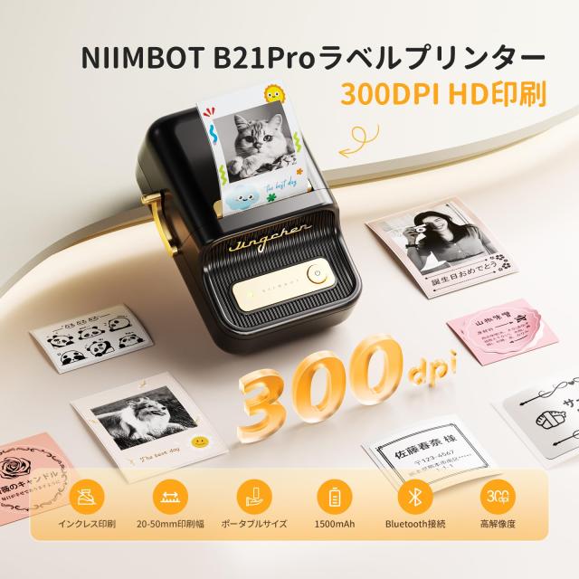 NIIMBOT B21Pro サーマルプリンター スマホ対応 ラベルライター 感熱
