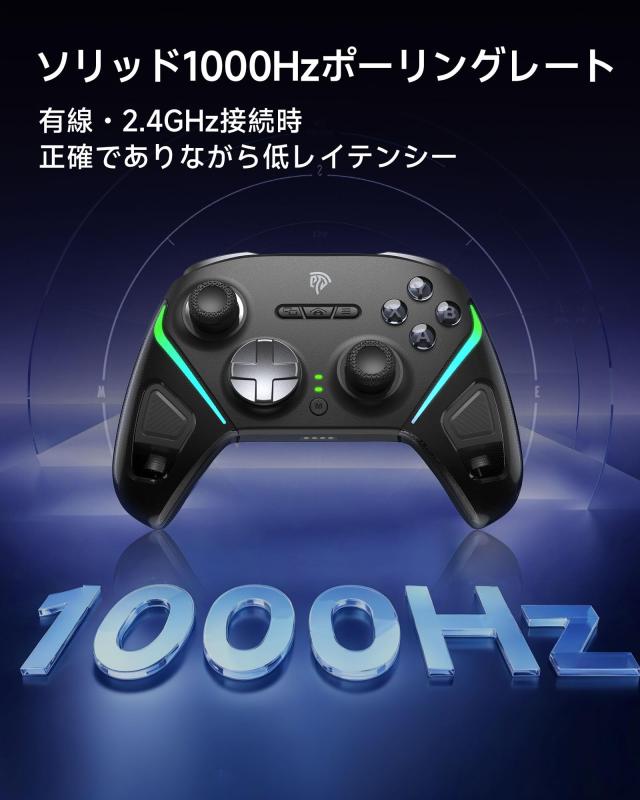 EasySMX D10 PC コントローラー、充電ドック、無線 ゲームパッド、TMR ジョイスティック付きゲーム コントローラー、1000Hz ポーリングレ_5