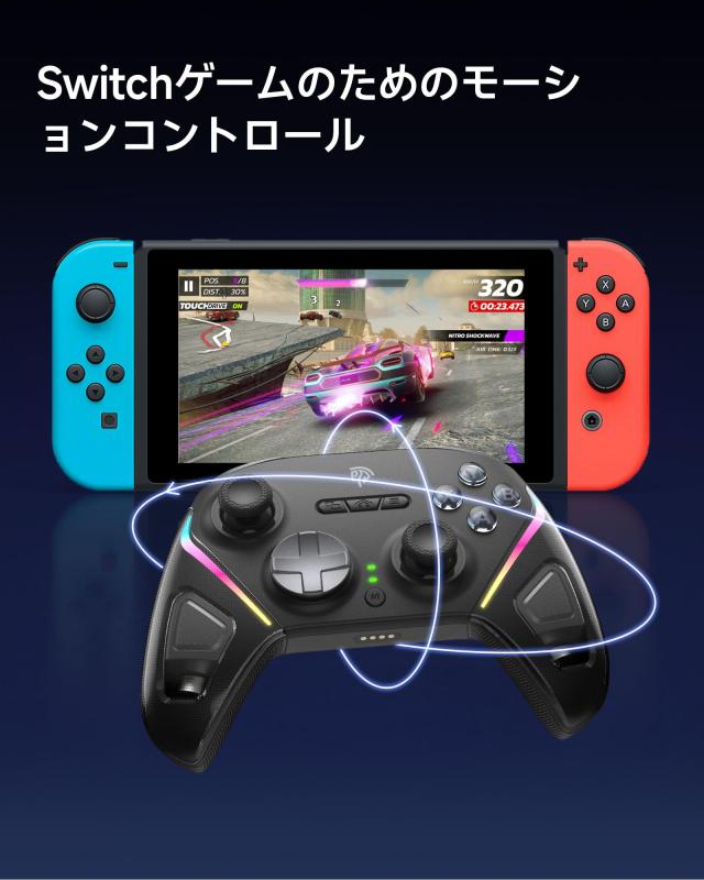 EasySMX D10 PC コントローラー、充電ドック、無線 ゲームパッド、TMR ジョイスティック付きゲーム コントローラー、1000Hz ポーリングレ_7