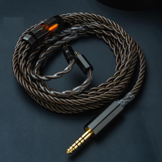 【最新アップグレード版】Angelears × Yongse ？仕 | Yongse Mars HIFI イヤホン アップグレードケーブル 0.78mm 2pin 4.4mm プラグ 銀箔