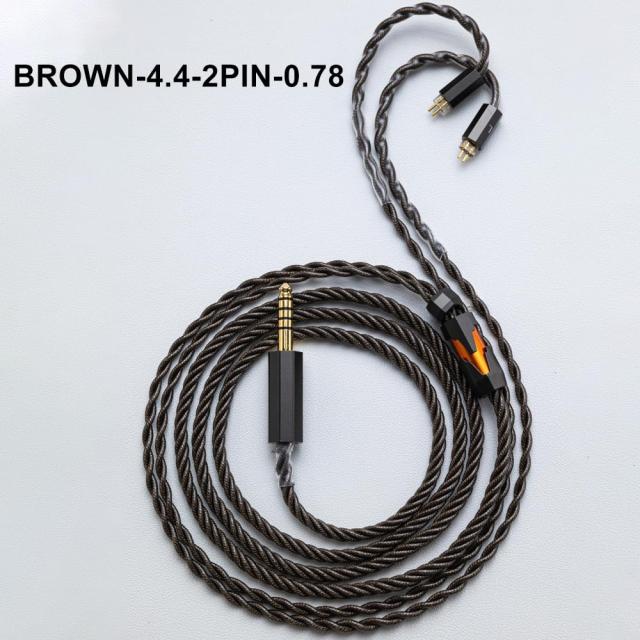 【最新アップグレード版】Angelears × Yongse ？仕 | Yongse Mars HIFI イヤホン アップグレードケーブル 0.78mm 2pin 4.4mm プラグ 銀箔