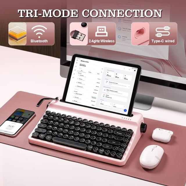YUNZII QL75 タイプライターキーボード ワイヤレス レトロメカニカル