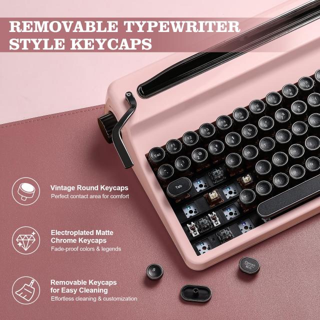 YUNZII QL75 タイプライターキーボード ワイヤレス レトロメカニカル