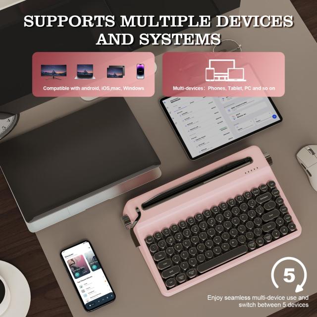 YUNZII QL75 タイプライターキーボード ワイヤレス レトロメカニカル