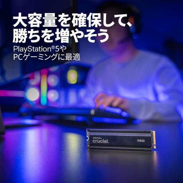Crucial(クルーシャル) P510 2TB ヒートシンク付き 3D NAND NVMe PCIe5