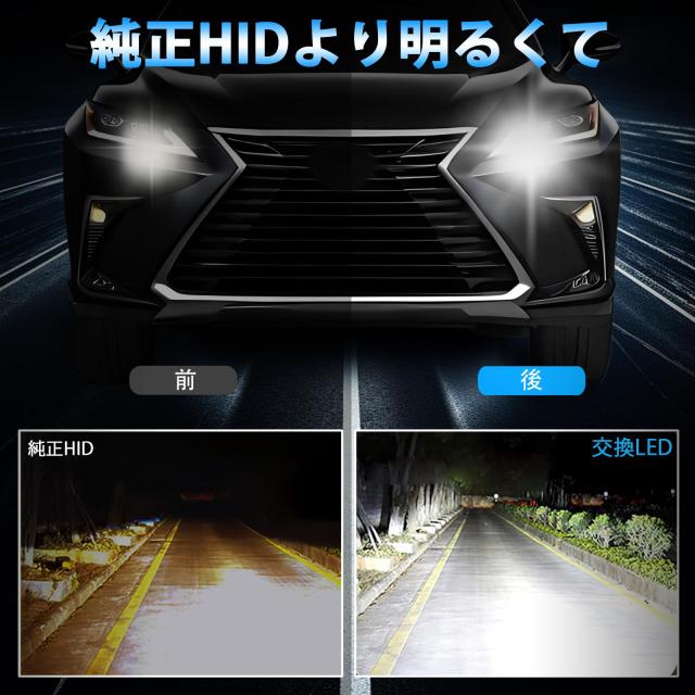 D2S LED ヘッドライト 車検対応 D2R LED ポン付け 爆光 22000LM 6500K 純正HID交換用 DC12V ファン付き 暗区なし 加工不要 2個入り 専用_1