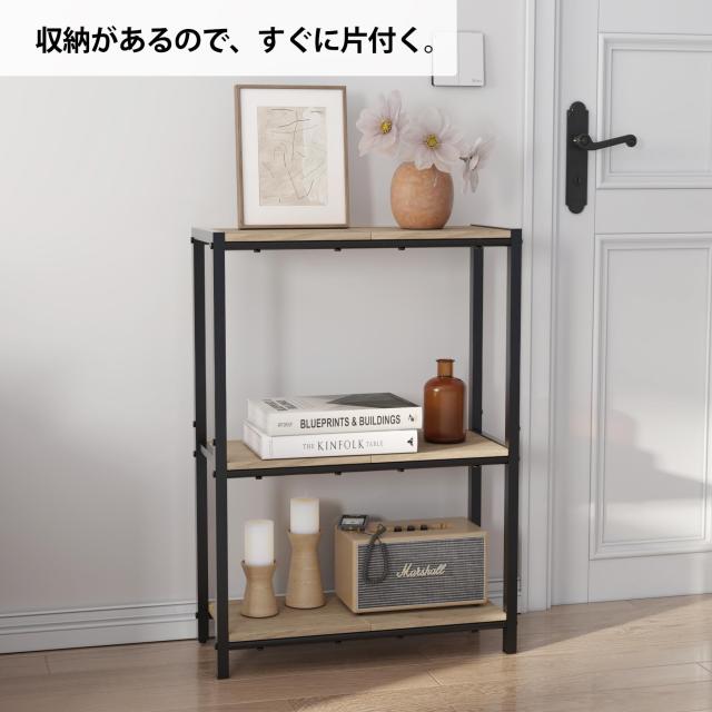 Druvia 奥行20cm 棚 細い 多機能隙間収納ラック 3段 スリム棚 省