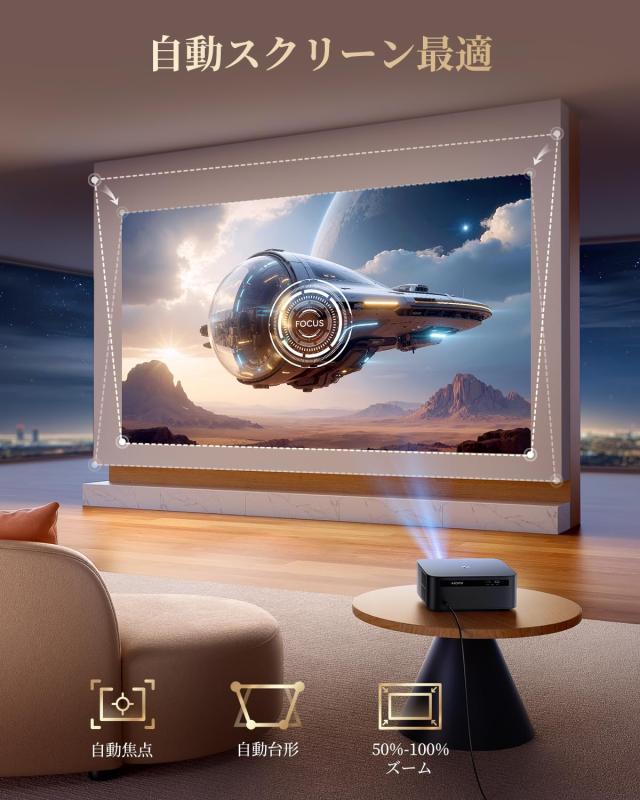 1500ANSI/公式Google TV/音声制御】プロジェクター 4？ 1500ASNI高輝度