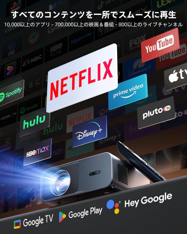 【Google TV公式認証/純正アプリ対応】WiMiUS G1 プロジェクター 家庭用 4K - 1200ANSI 高輝度 【AIパーソナライズ/20WDoIby対応/AI技術_1