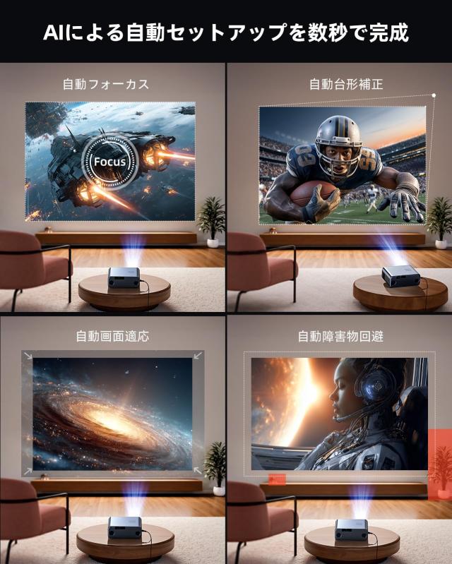 【Google TV公式認証/純正アプリ対応】WiMiUS G1 プロジェクター 家庭用 4K - 1200ANSI 高輝度 【AIパーソナライズ/20WDoIby対応/AI技術_4