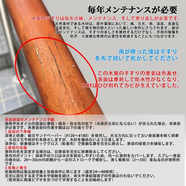 YHEYSMUX 60 cm 屋内 屋外 階段 手すり 茶色 無垢材の手摺り ブナ丸棒 304ステンレス鋼 DIY 玄関 廊下 庭 角度調整可能 簡単な取り付け_7