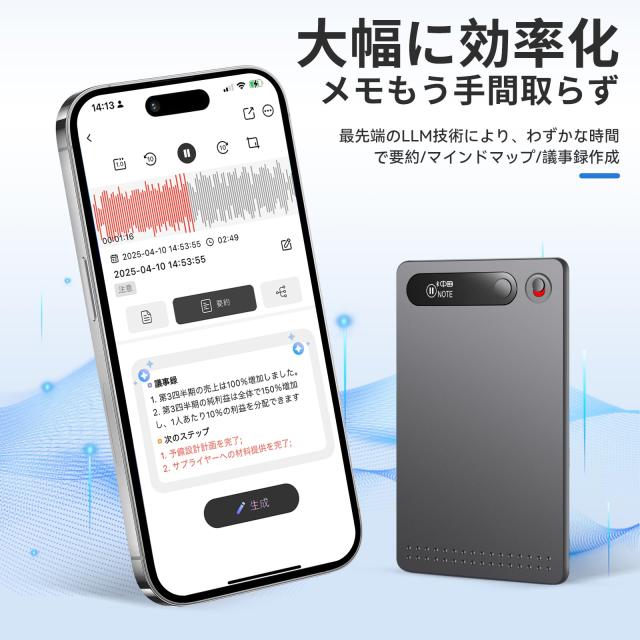 Fohil AIボイスレコーダー 自動文字起こし 64GB Whisper版AIモデル