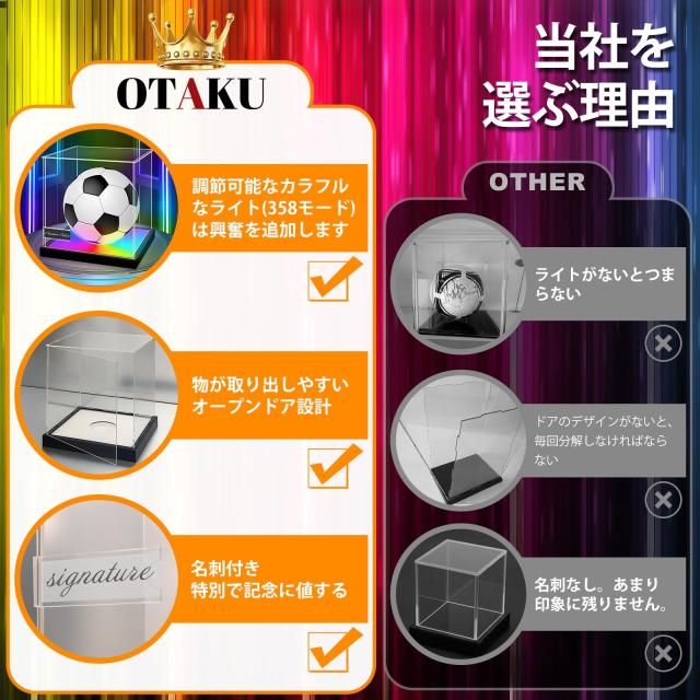 OTAKU サインボールケース サッカーボールディスプレイケース アクリル
