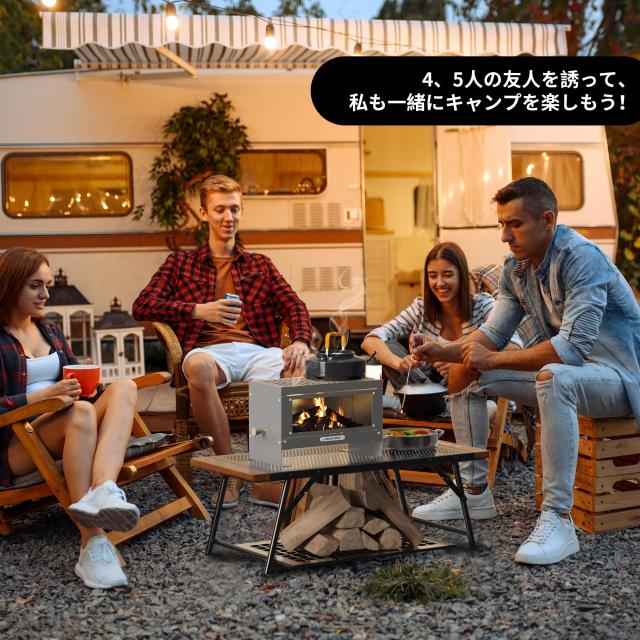 SUN-YE 折り畳み キャンプテーブル アウトドア メッシュデザイン 木製