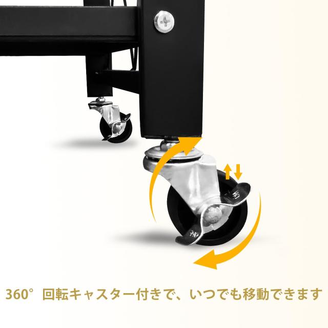 PakOne 折り畳みラック 折りたたみ 折り畳み メタルラック 収納ラック 折り畳み棚 オープンラック 折りたたみ式 360°キャスター付き 組_4