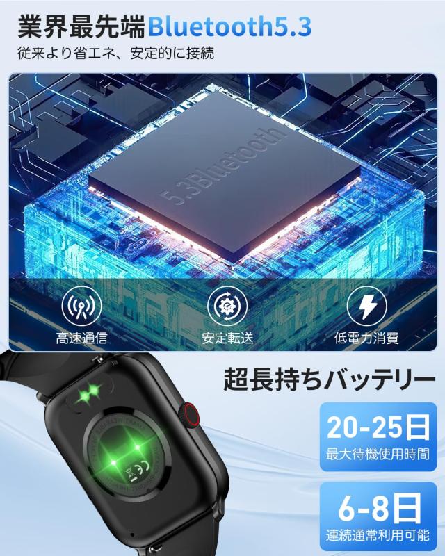 スマートウォッチ【2025年進化モデル＆SOS機能追加】1.9インチ大画面