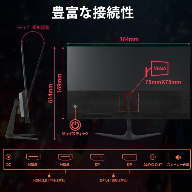 XUNDEFINED 27インチゲーミングモニター 180Hz 1ms(MPRT)高速応答 WQHD