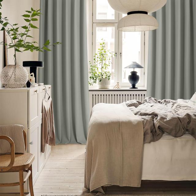 Softalker 1級遮光カーテン 2枚組 幅100×丈178cm グレー 防音 断熱 UV