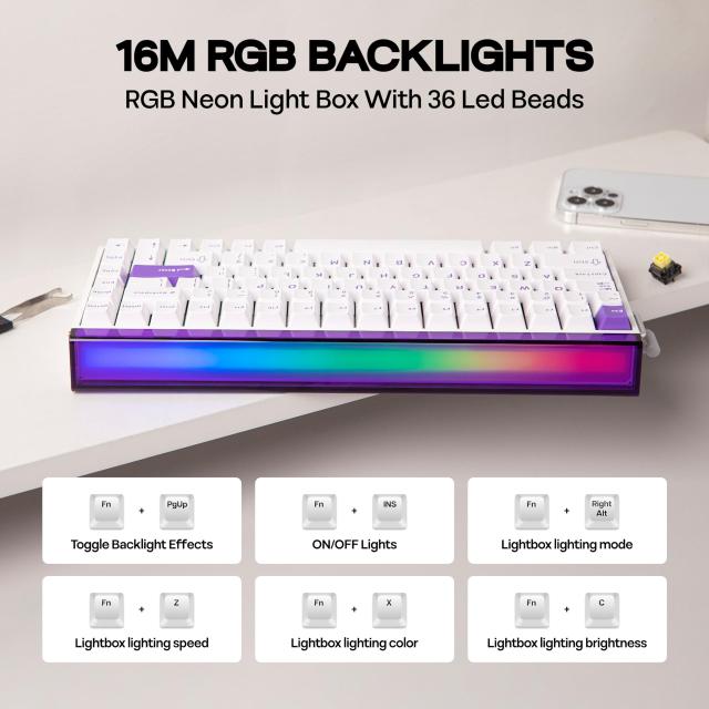 MechLands Aula Hero84 HE 有線磁気ゲーミングキーボード ラピッドホール効果キーボード0.01mm 調整可能アクチュエーション 8kHz ポーリ_3