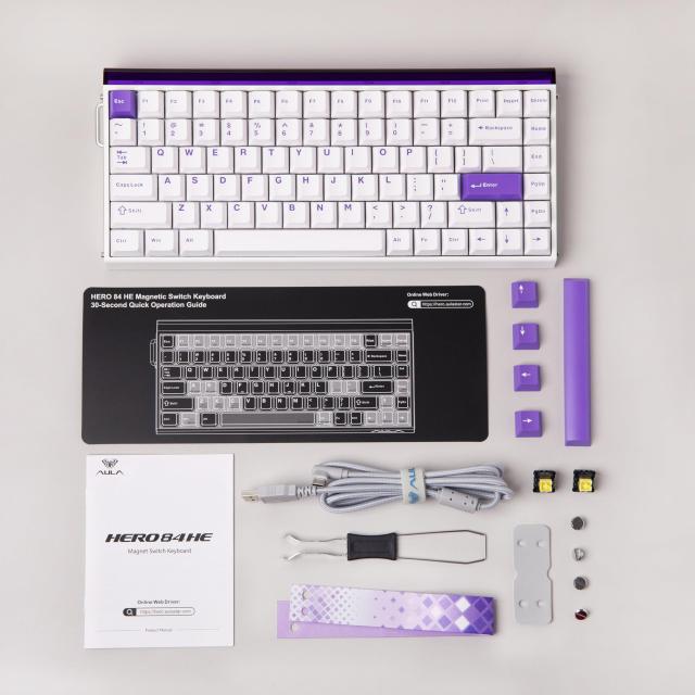 MechLands Aula Hero84 HE 有線磁気ゲーミングキーボード ラピッドホール効果キーボード0.01mm 調整可能アクチュエーション 8kHz ポーリ_7